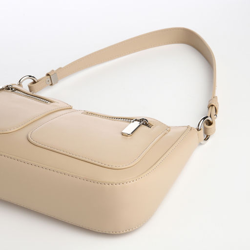 Сумка женская багет TEXTURA на молнии, 21×6×13 см, бежевая