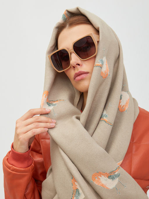 в СОСТАВЕ ШЕРСТЬ ! Большой,теплый двусторонний палантин - Tantino фото 9