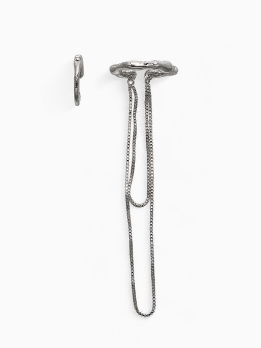 Серьги каффы Водопад набор 2 шт. стразы, цвет серебро