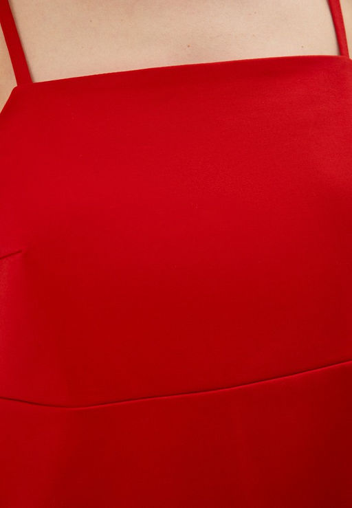 Алое хлопковое платье - Incity фото 13