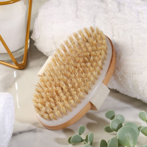 Щётка массажная для тела, из натуральной щетины, гладкая