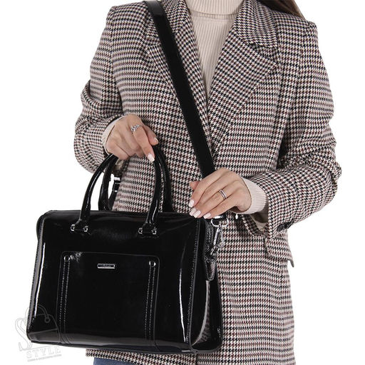 Сумка женская кожаная 9221-1 black Velina Fabbiano-Safenta в Новосибирске