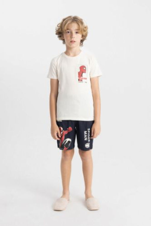 Erkek Cocuk Marvel Spiderman Pijama Tak?m? K?sa Kollu Ust Sort