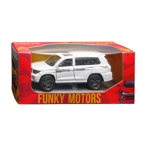 Белая с серебрянной полоской инерционная машинка die-cast , 1:32