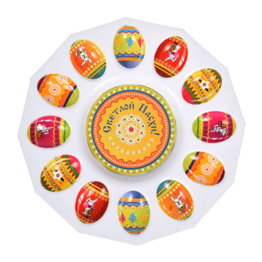 Цена за 2 шт. Блюдо Пасхальное для кулича и 12 яиц d-25см "Marmiton"