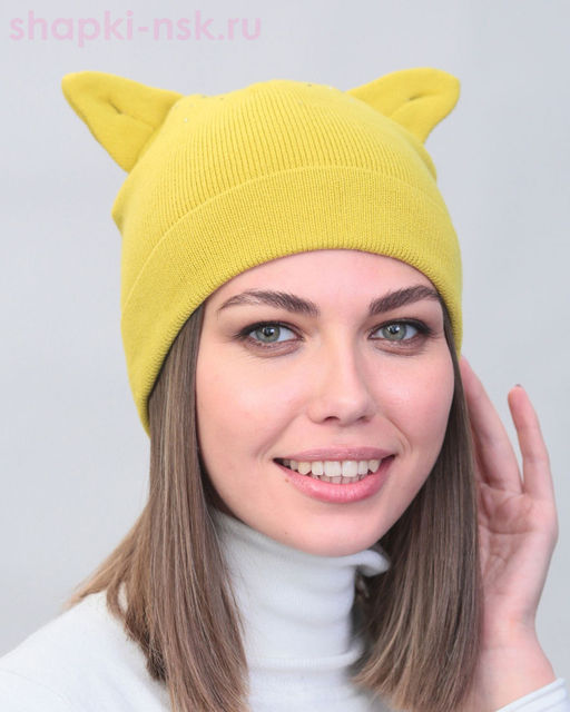 S 713 Шапка с ушками (56-58)