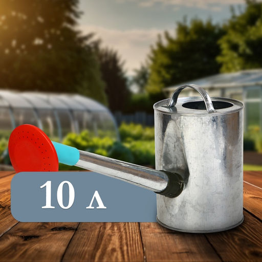 Лейка с длинным носиком, 5 л, с рассеивателем, оцинкованная, без рисунка, носик d=25 мм