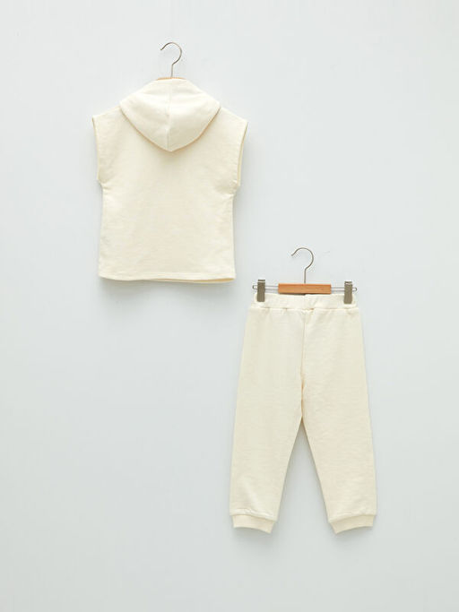 Bisiklet Yaka Uzun Kollu K?z Bebek Ti??rt Sweasthirt ve Jogger Pantolon 3l? Tak?m - Waikiki фото 2