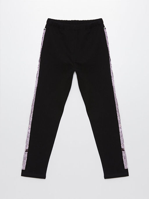 Beli Lastikli ?ift Y?nl? Payetli K?z ?ocuk Tayt - Waikiki фото 3