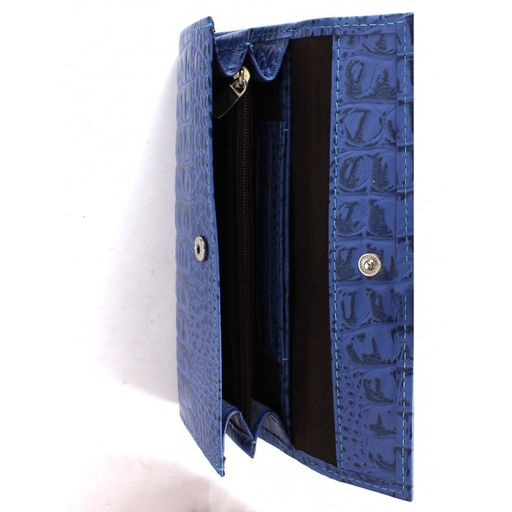 Портмоне женское Croco-ПР-952 натуральная кожа 3 отд, 5 карм, голубой кайман (13) 264733  фото 3