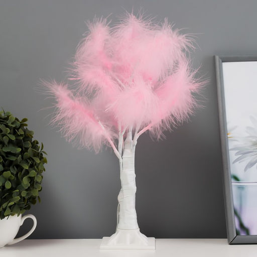 Ночник «Перья» LED розовый 17×18×35 см