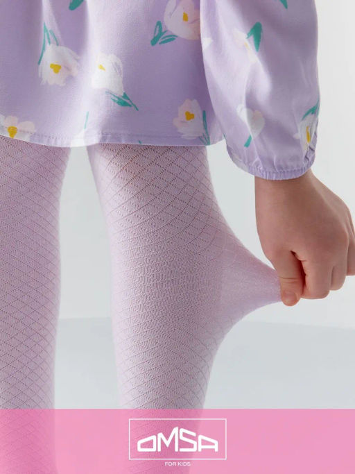 OMSA kids Collant 12A02-1 с ажур рис без пятки - rosa  фото 9