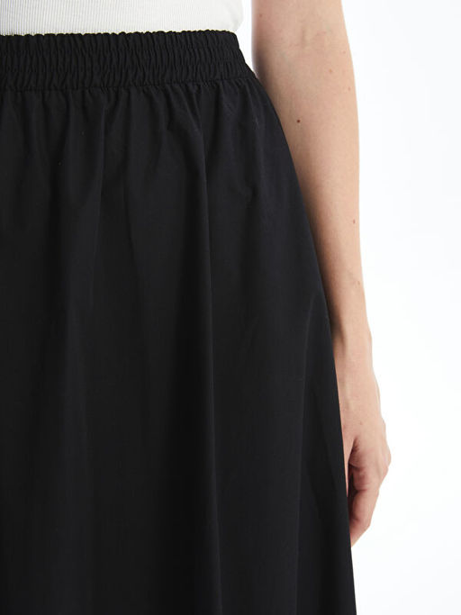 Beli Lastikli D?z Poplin Kad?n Etek