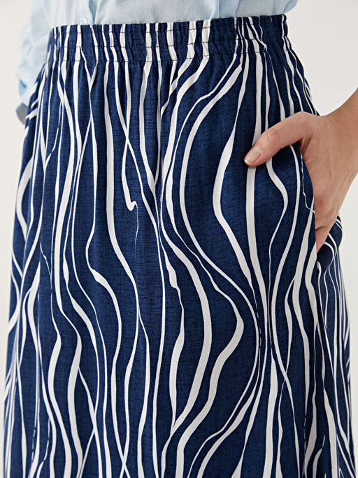 Beli Lastikli Desenli Kad?n Etek