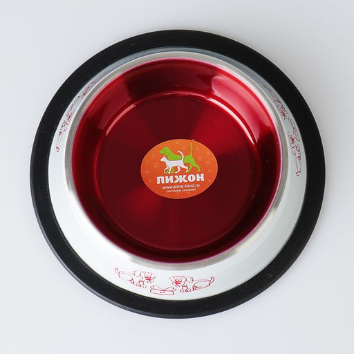 Миска с нескользящим основанием декоративная цветная, 230 мл, бело-красная - Пижон фото 3