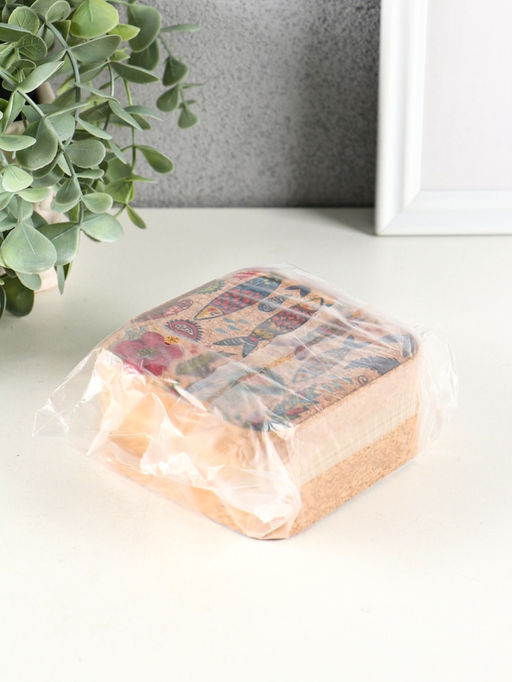 Шкатулка для украшений «Рыбки», пробка, кожзам, 10×10×5 см