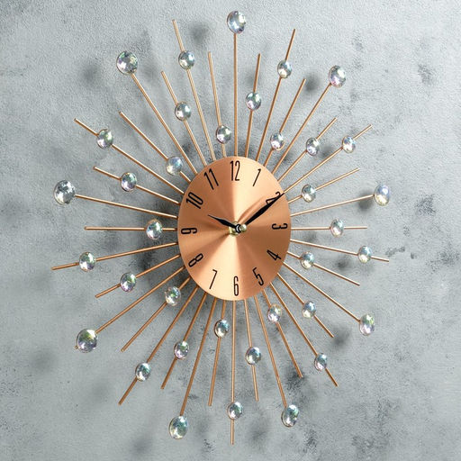 Часы настенные интерьерные «Сухан», серия: Ажур, бесшумные, плавный ход, d=40 см, циферблат d=13 см, от батарейки 1хАА