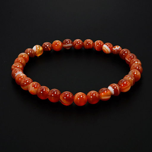 Браслет из камня Сердолик 6мм помогает находить людям свою вторую половинку и дарует счастье