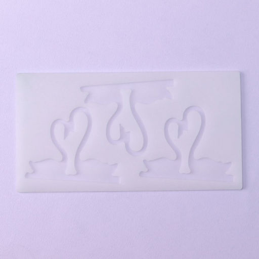 Цена за 3 шт. Форма для шоколада Пара лебедей, силикон, 3 ячейки, 20?10.5?0.3 см, прозрачная