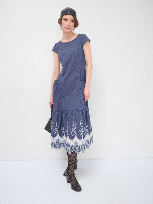 Платье миди с кружевом OD-269-3