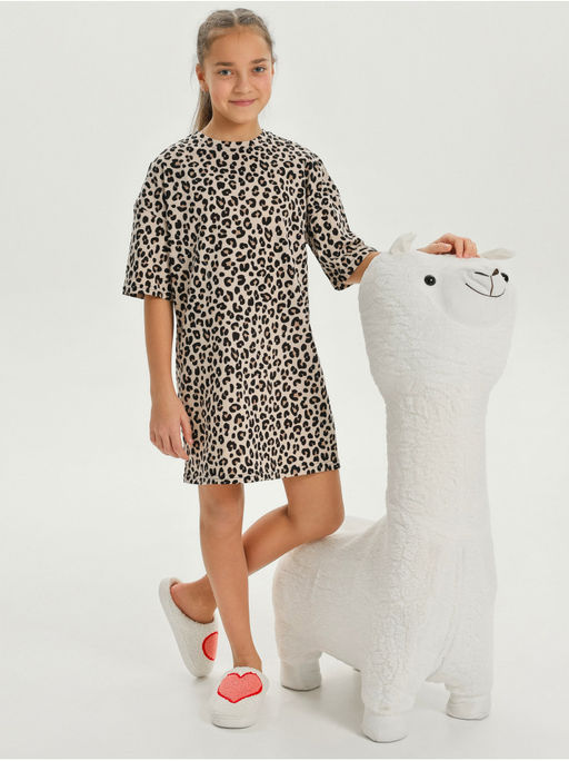 Платье домашнее Леопард Коричневый девочка - София фото 15