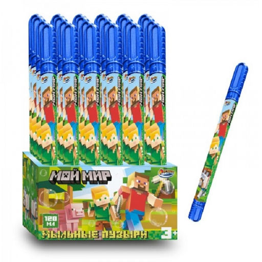 Играем вместе. Мыльные пузыри "Майнкрафт" 120 мл, в колбе, уп-24 шт. арт.01113-120ЭД