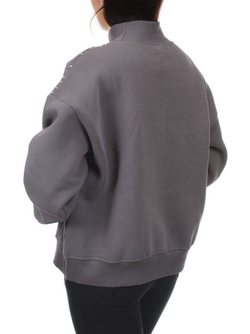 D5623 GRAY Толстовка женская (67,8% хлопок, 27% полиэстер, 5,2% спандекс)