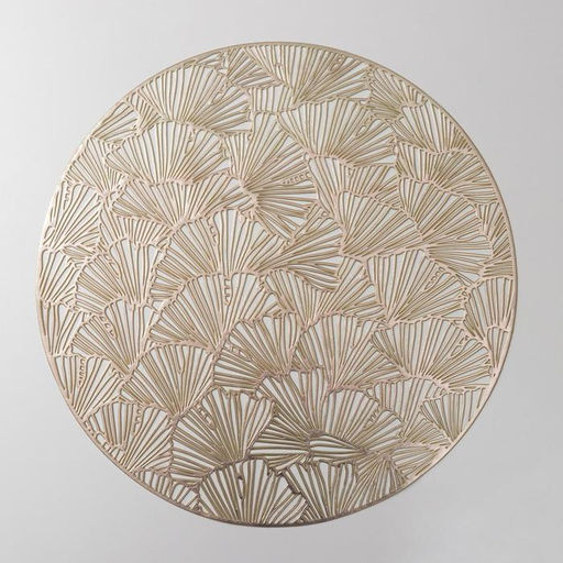 Набор салфеток сервировочных на стол Доляна Веер, d=38 см, 4 шт, цвет золотой  фото 2