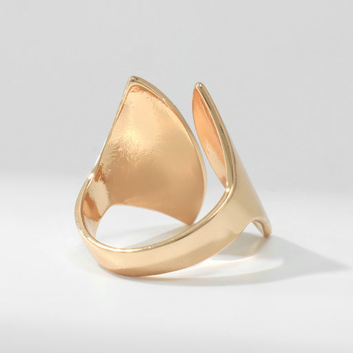 Кольцо металл Тренд два лепестка, цвет золото, размер 17 - Qf фото 2