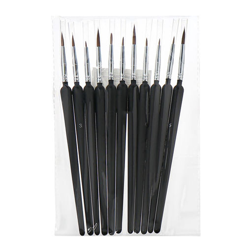 Набор кистей для рисования, нейлон, 11 штук: № 00000.000.00.0.1.2.3.4.5.6,7, Calligrata, круглые, деревянная ручка, международный размер