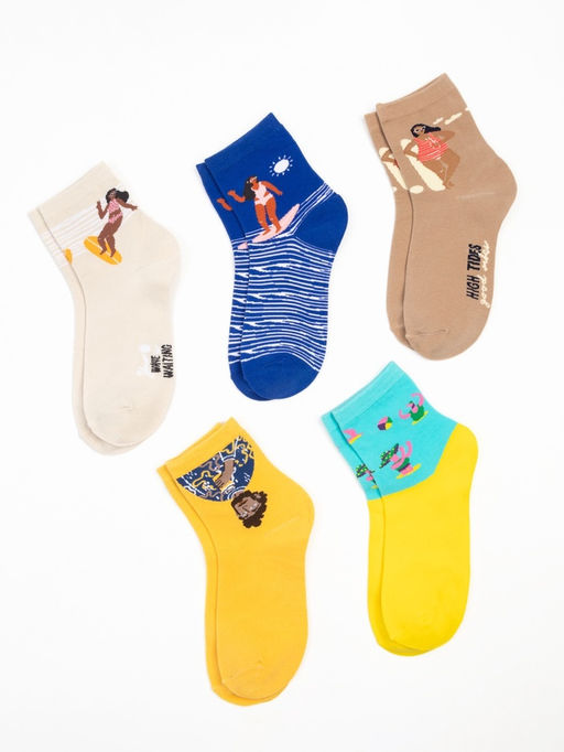 Носки женские KAFTAN Good vibes, набор 5 пар, размер 35-38