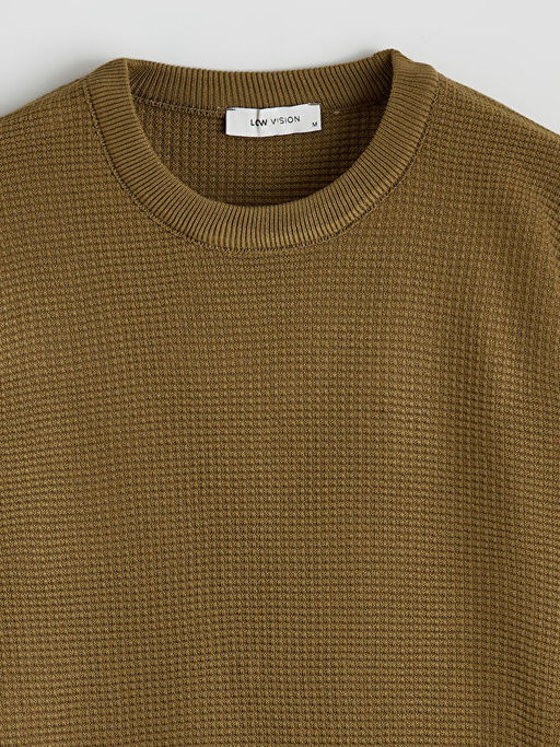 Bisiklet Yaka Kareli Erkek Triko Kazak