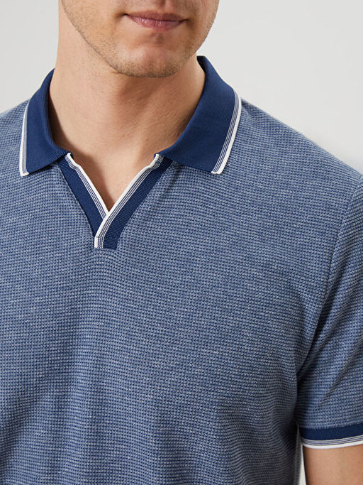 Polo Yaka Desenli Erkek Ti??rt