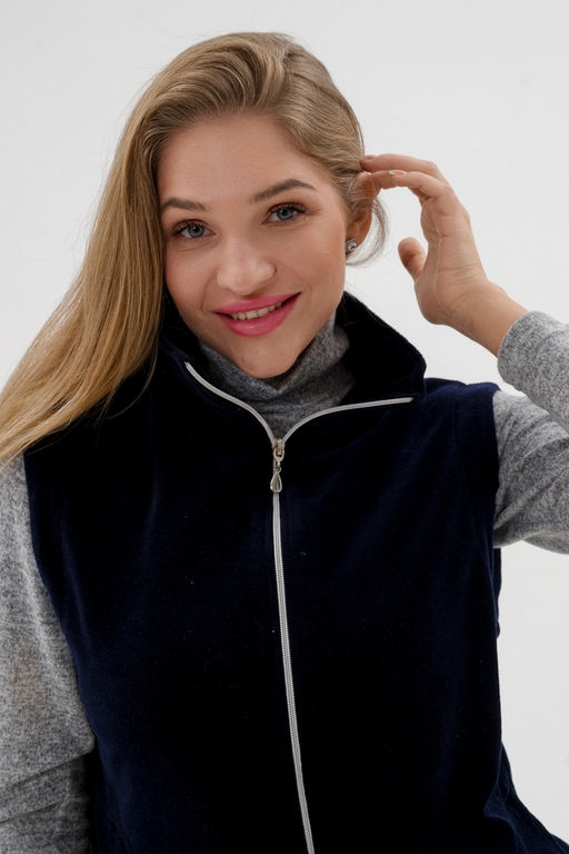 Жилет женский из велюра синий - Амадэль фото 25