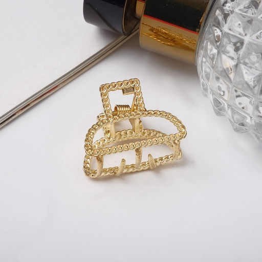 Цена за 6 шт. Крабик для волос «Эмма», дуга, 2.5 см, золотистый