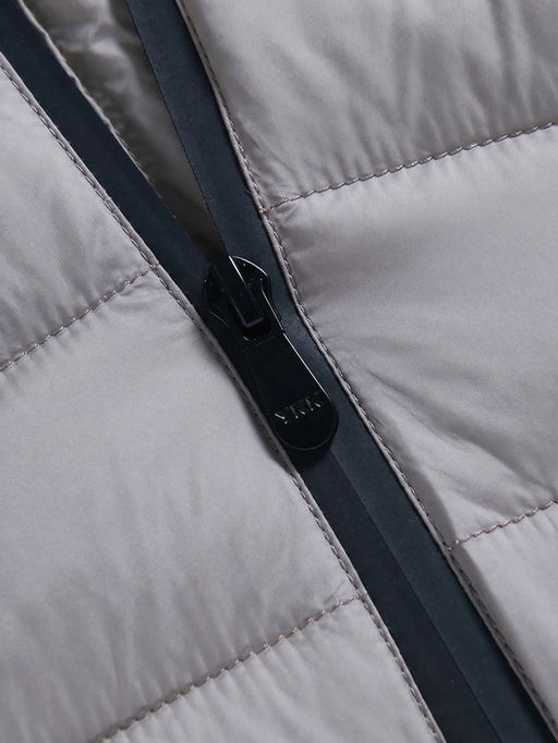 Куртка женская гибридная стёганая с капюшоном с графеновой подкладкой серого цвета 9630_1Sr