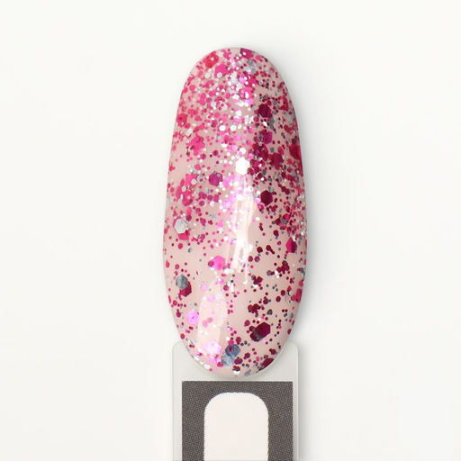 Гель лак для ногтей, с блёстками, трехфазный, 8 мл, LED/UV, прозрачный, розовый (09)