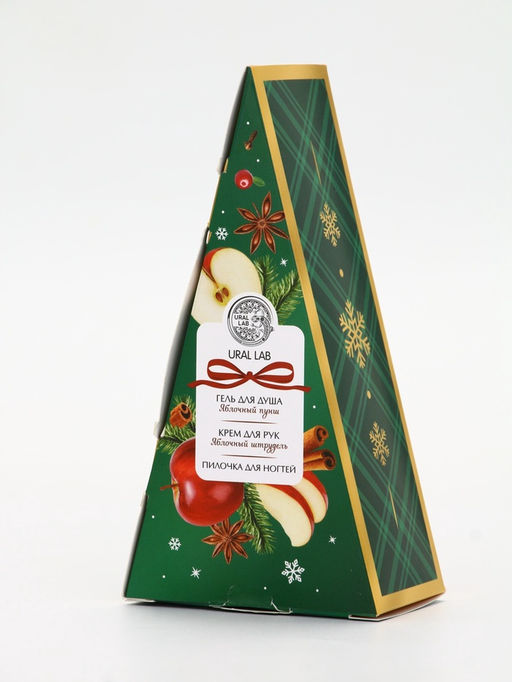 URAL LAB Арома Саунд Набор гель для душа, крем для рук и пилка для ногтей, яблоко