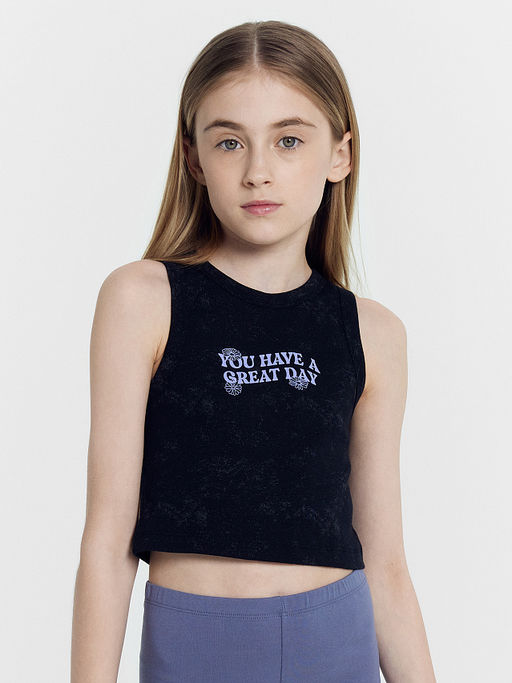 Топ для девочек черный с обработкой эйсид - Mark formelle фото 3