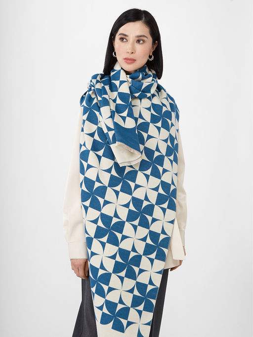 в составе ШЕРСТЬ и КАШЕМИР Большой, мягкий, теплый однотонный двусторонний палантин. - Tantino фото 3