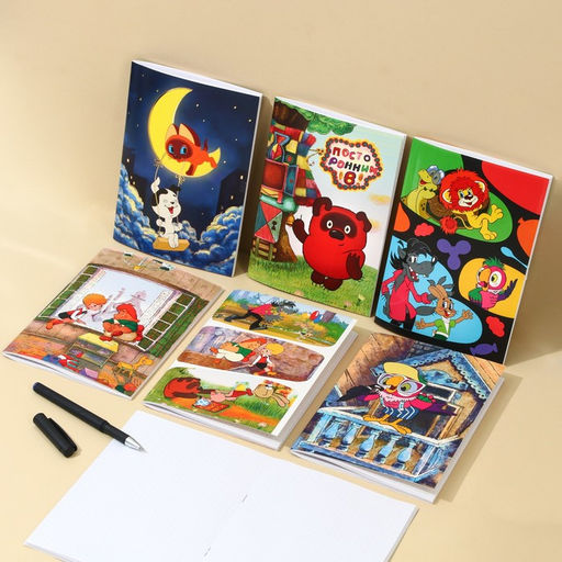 Ежедневник А5, 40 листов, с тиснением, на скрепке, Союзмультфильм, Котёнок по имени Гав