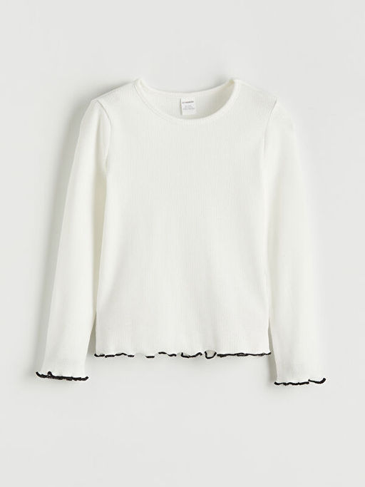 Bisiklet Yaka F?rf?r Detayl? K?z ?ocuk Ti??rt