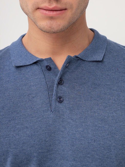 Джемпер мужской с воротником поло GREG G128-AC590 (синий м.)  фото 4