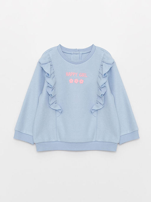 Bisiklet Yaka Uzun Kollu Bask?l? K?z Bebek Sweatshirt 2li - Waikiki фото 2
