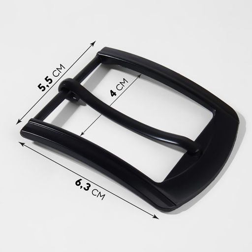 Пряжка для ремня, 6.3×5.5 см, 40 мм, цвет чёрный