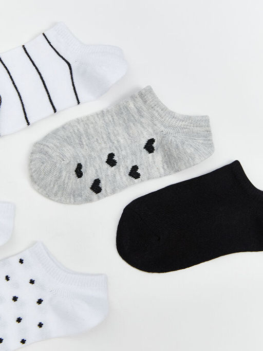 Desenli K?z ?ocuk Patik ?orap 5li