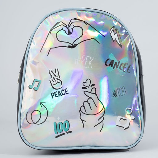 Рюкзак искусственная кожа, PEACE знаки, голография, 27 х 23 х 10 см - NAZAMOK KIDS фото 2
