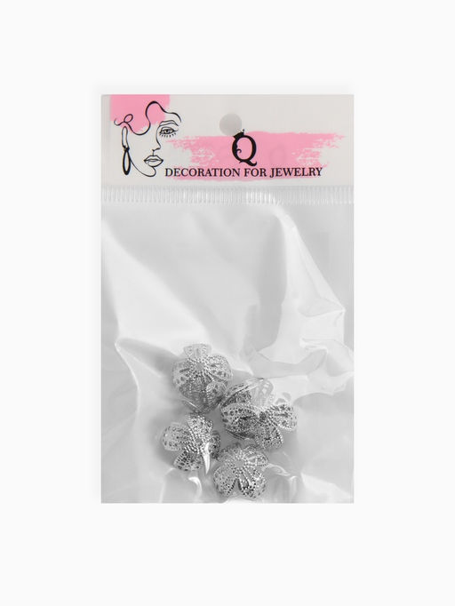 Цена за 3 шт. Шапочки для бусин (набор 10 шт.), СМ-051-1, 14?14?7 мм, цвет серебро