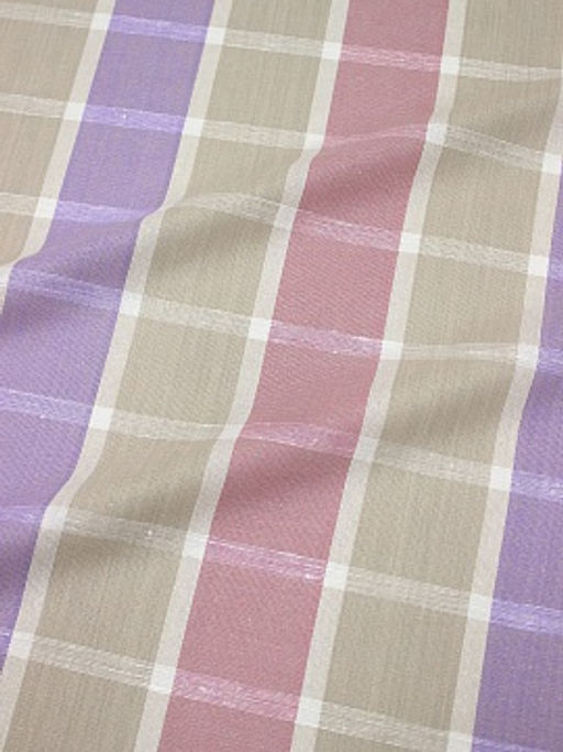 Холст полотенечный Крупная клетка цв.бежевый/розовый/сиреневый, ш.0.5м, лен-30%, хл-70%,140гр/м.кв