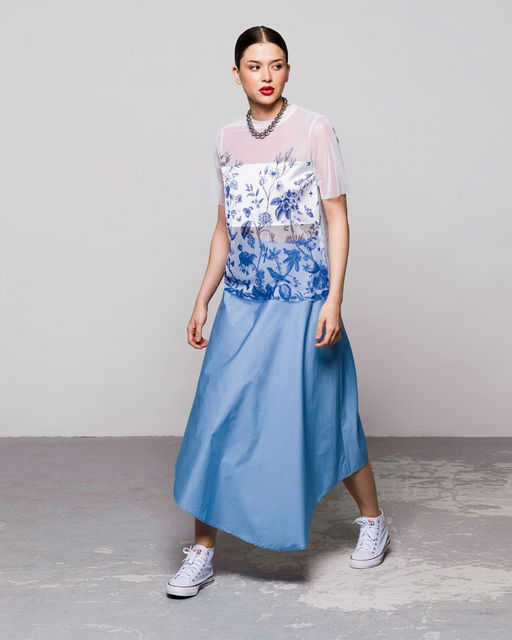 авторская футболка из сетки с шелковой вставкой - Sahar art lab фото 15